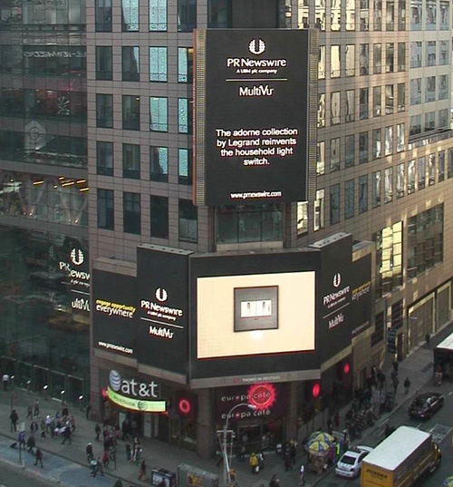 legrand adorne featured in Times Square
