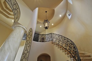 A large foyer light is needed for an expansive, two story entry space. 
Home built by Stalwart Custom Homes